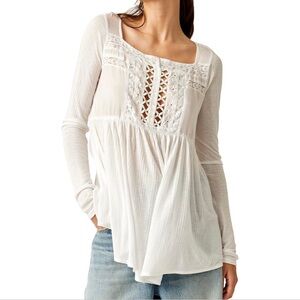 Free People “Pretty Please” Top Ivory Size XS, NWOT
